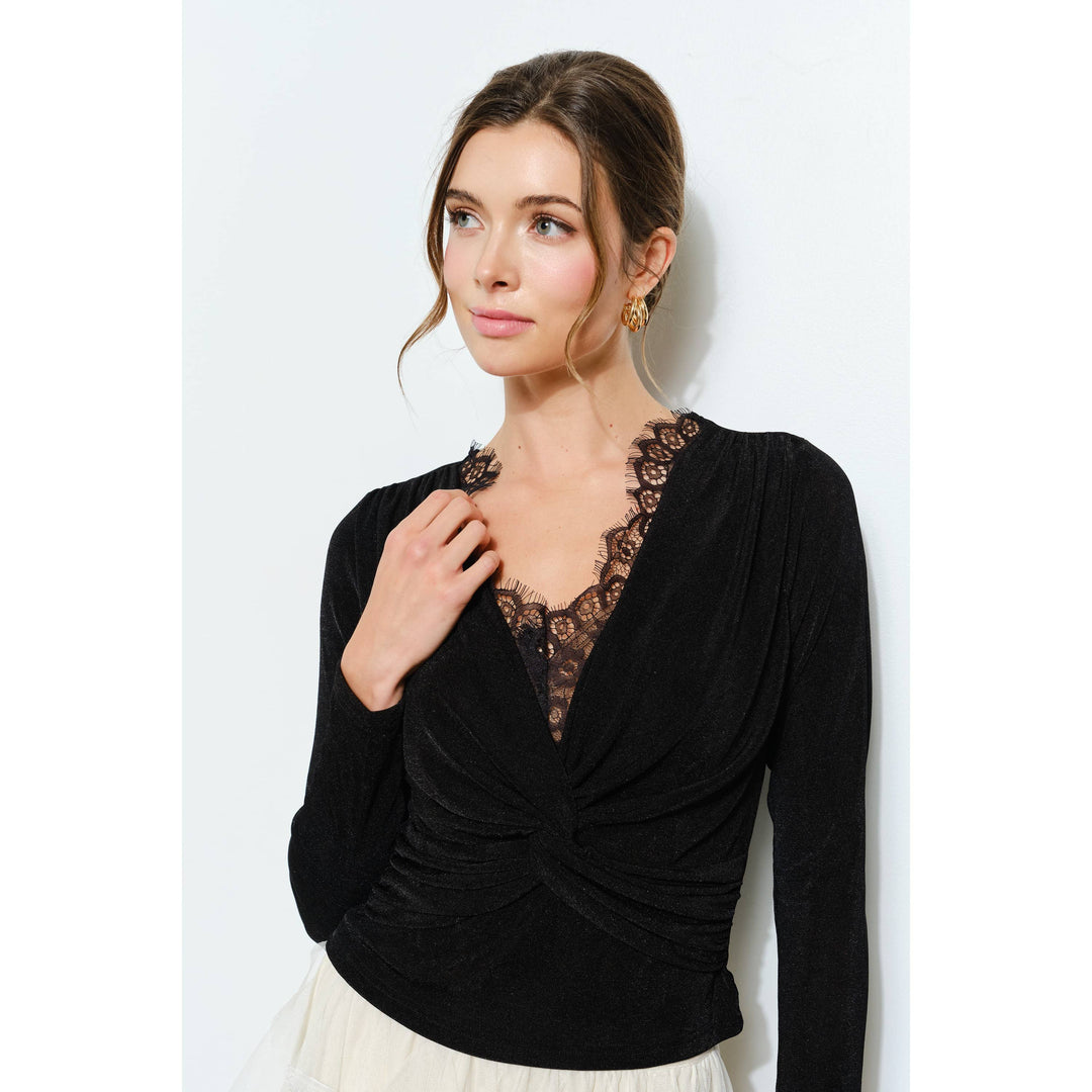 Twist-Front Long Sleeve Top