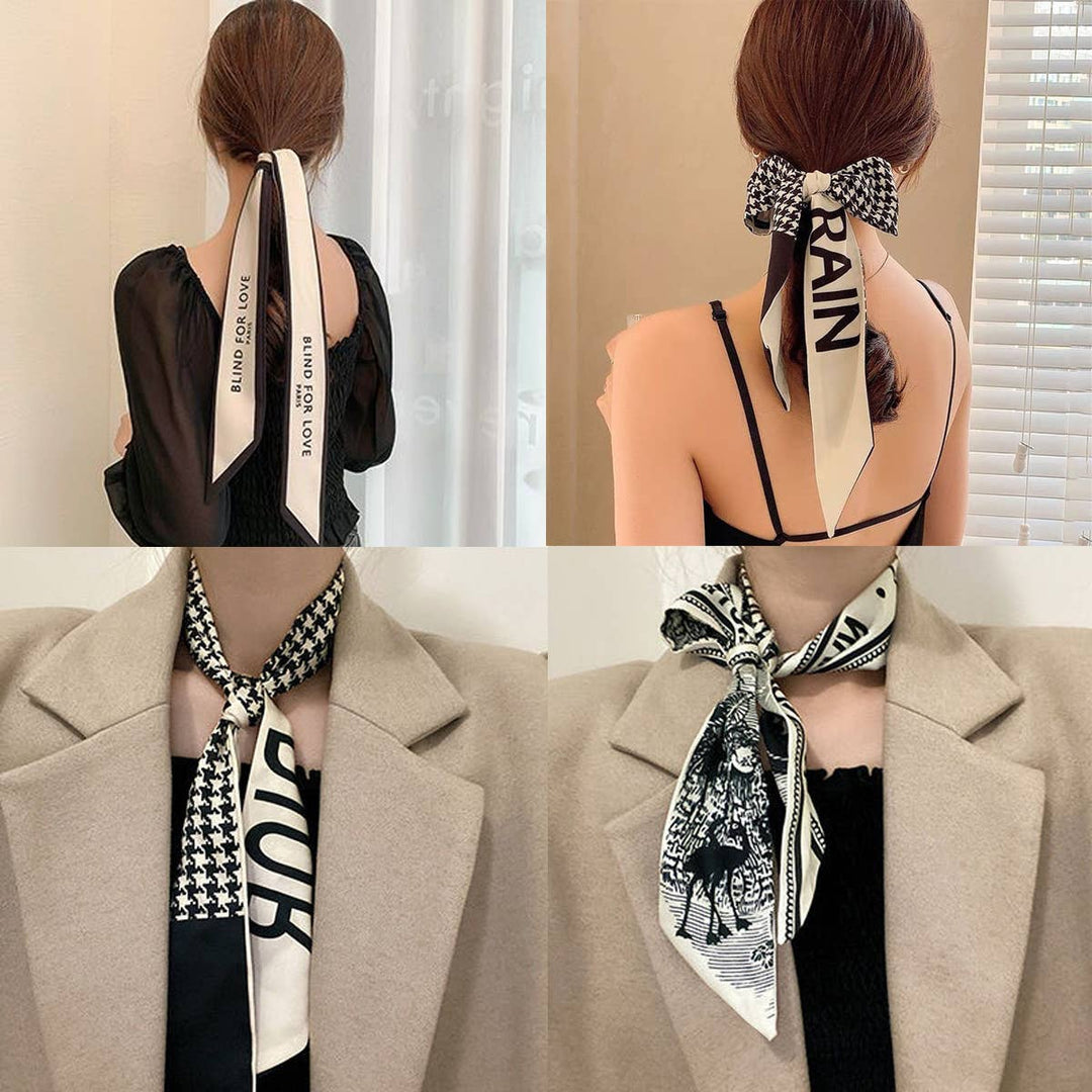 ACCITY - Vintage French Print Scarf – 90cm Silk Feel Square_CWASC0172