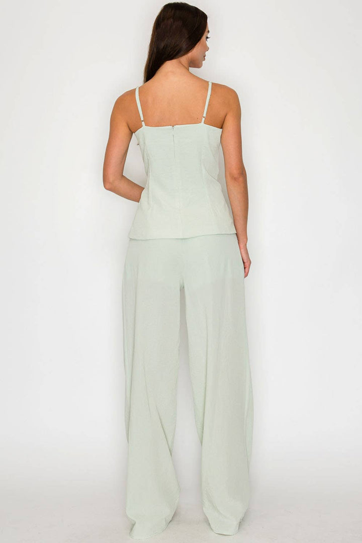 Tailored Cami Top & Wide-Leg Pants Set