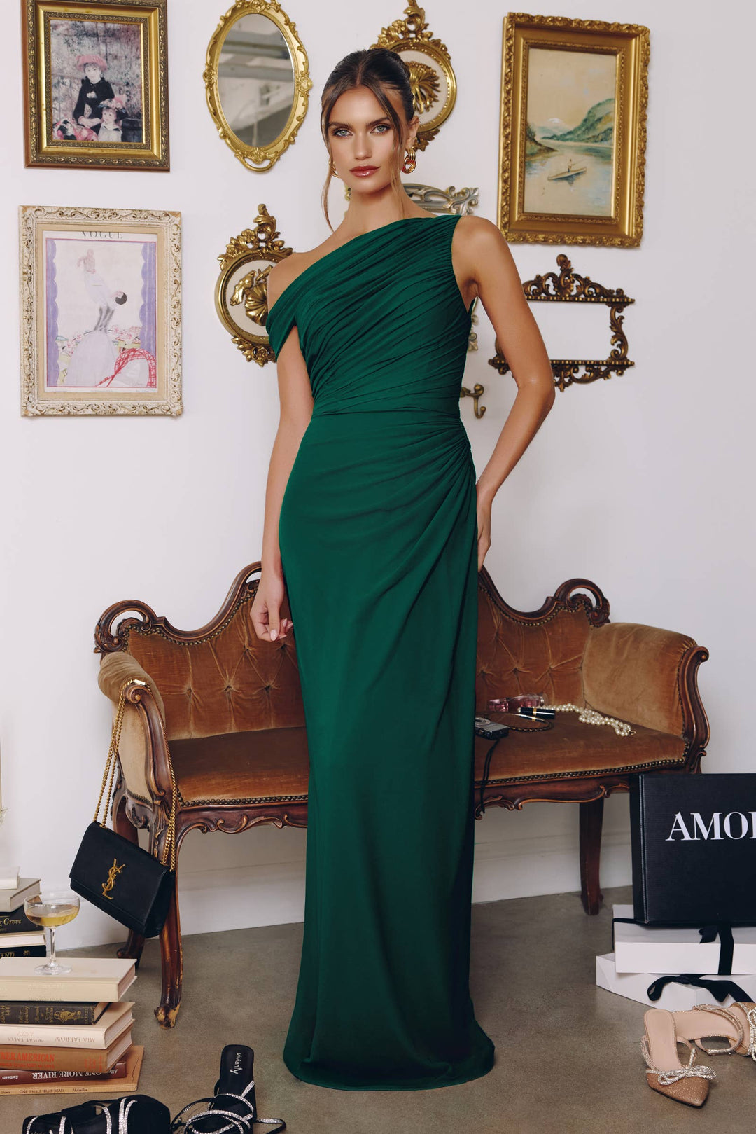 ONE SHOULDER GOWN *multiple colors*