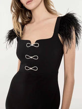 Load image into Gallery viewer, Elegant Feather Trim Bandage Gown