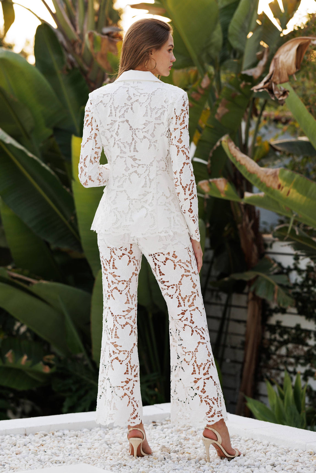 Sheer Lace Boot Cut Pants