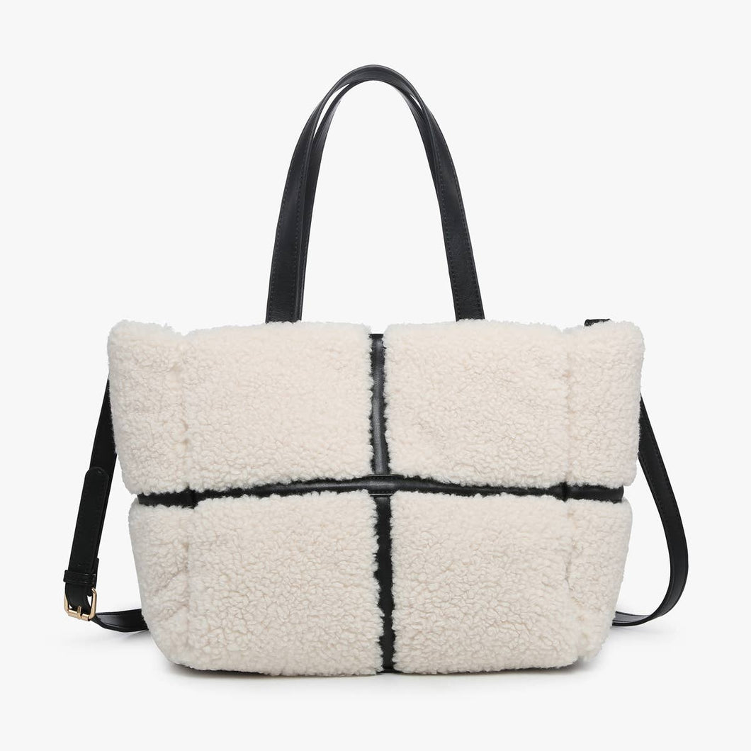 Marlene Sherpa Contrast Tote *Multiple Colors Available*