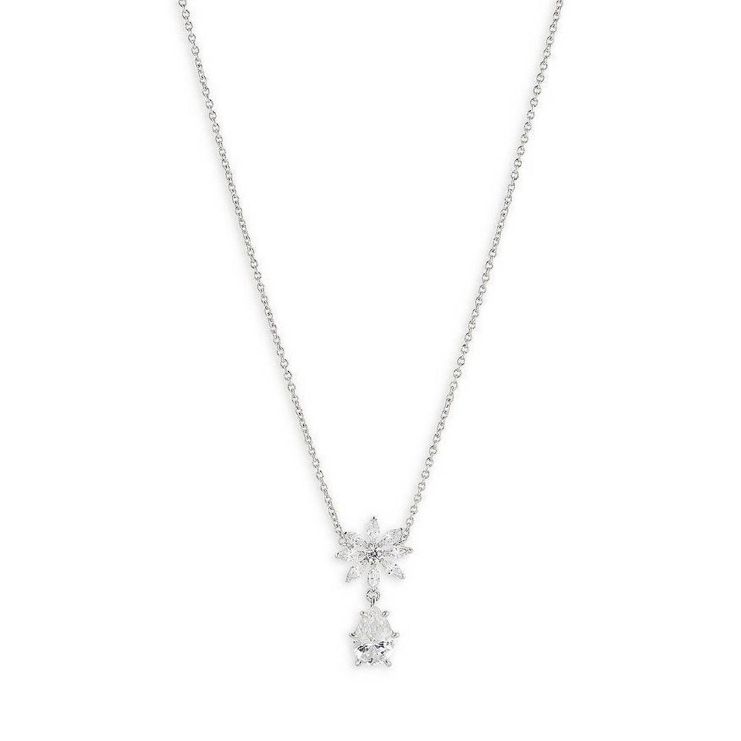 ACCITY - Zirconia Oval Round Pendant Necklace_CWMM5291