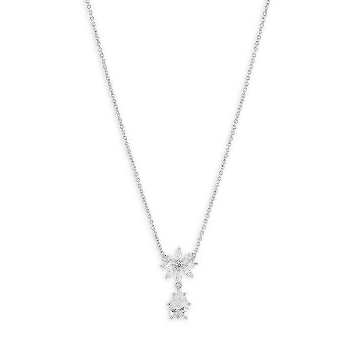 ACCITY - Zirconia Oval Round Pendant Necklace_CWMM5291