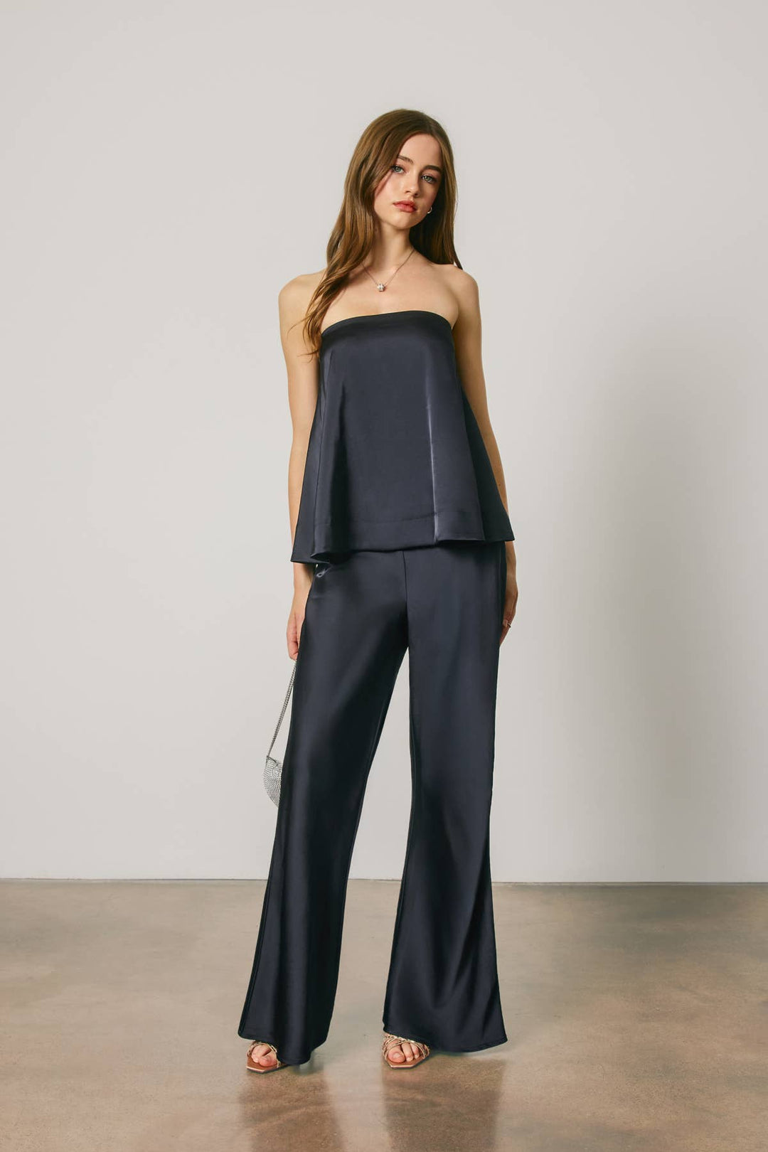 Satin Relaxed Straight Leg Pants