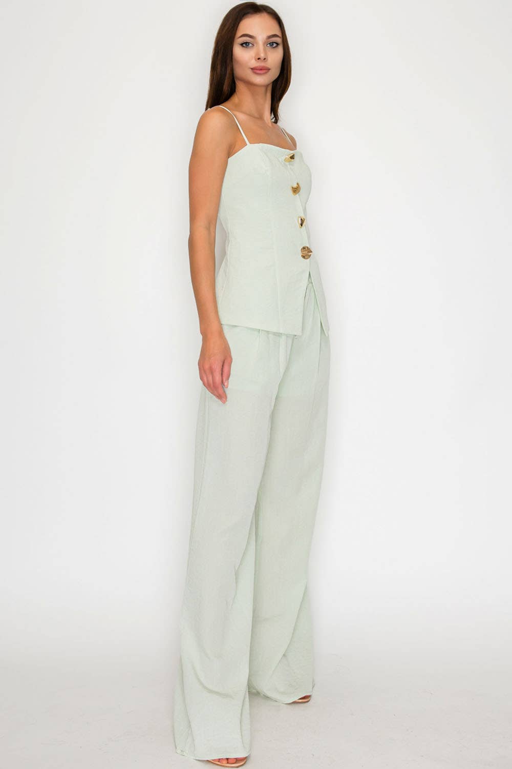 Tailored Cami Top & Wide-Leg Pants Set