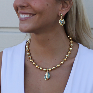 Gold Amazonite Drop Earrings
