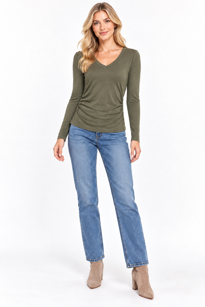 V Neck Cashmere Blend V Neck Shirt *multiple colors*