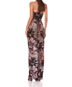 Floral Sequin Embroidered Dress