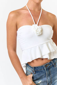 ROSETTE DETAIL HALTER