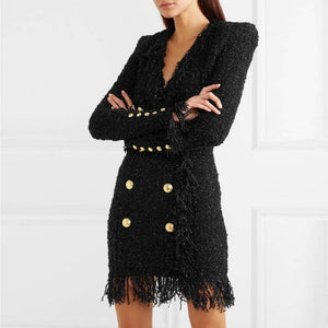 Tweed Fringed Tassel Dress