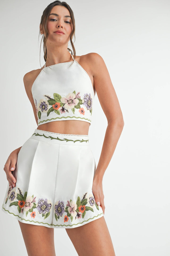 Embroidered Short Set