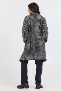 Houndstooth Sweater Coat