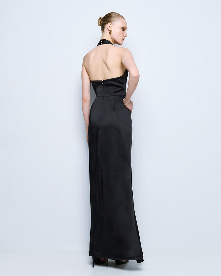 Gown with Front Ruffle