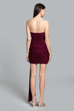 Load image into Gallery viewer, Ruched Mesh Strapless Dress