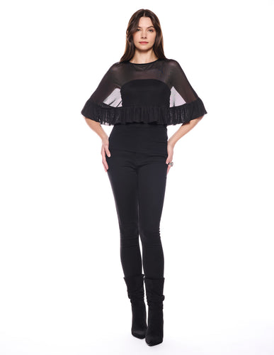 Joe Black Mesh Ruffle Topper