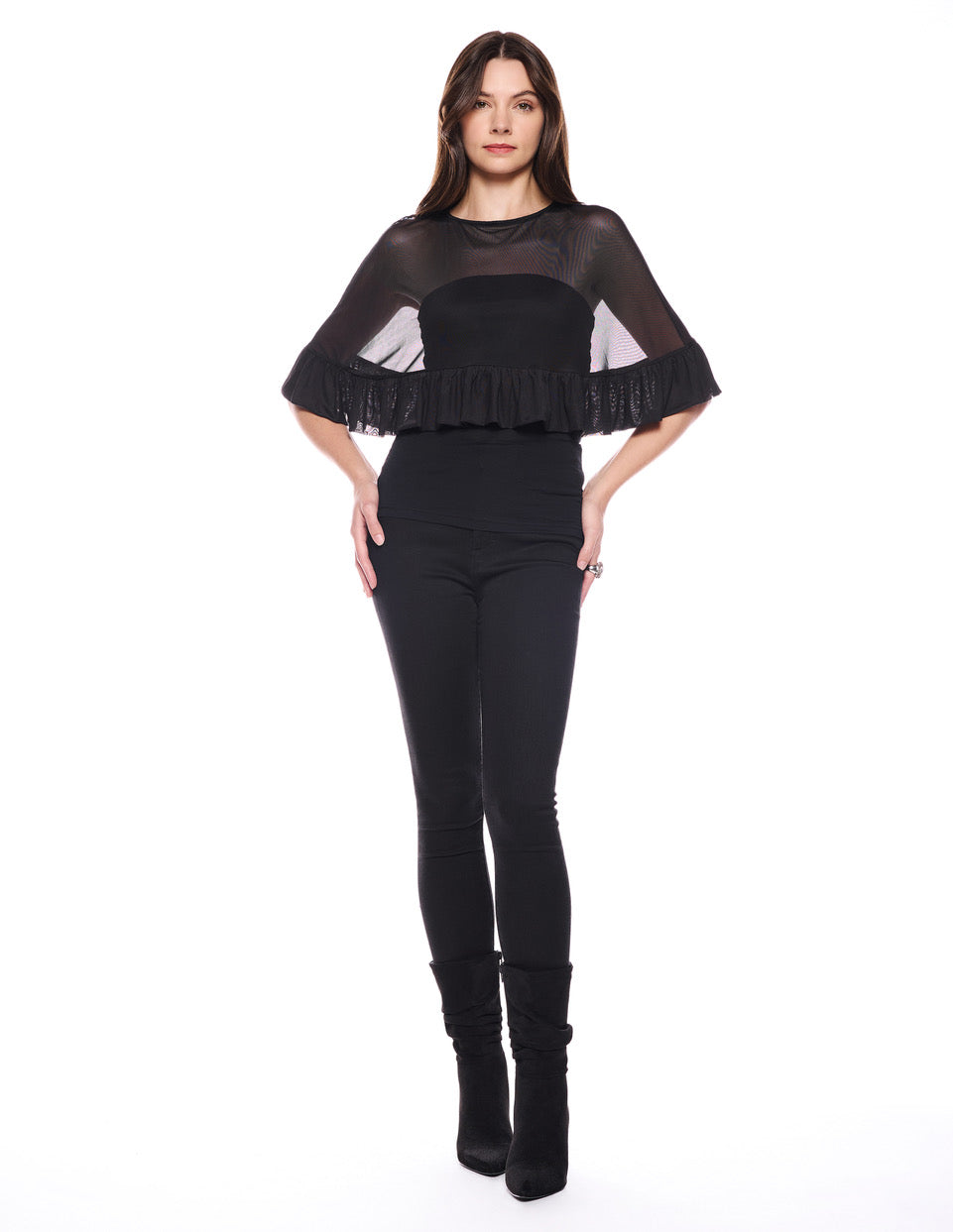 Joe Black Mesh Ruffle Topper