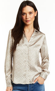 Maisy Geo Print Button Down