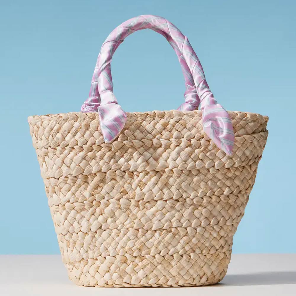Stripe Scarf Handle Bag