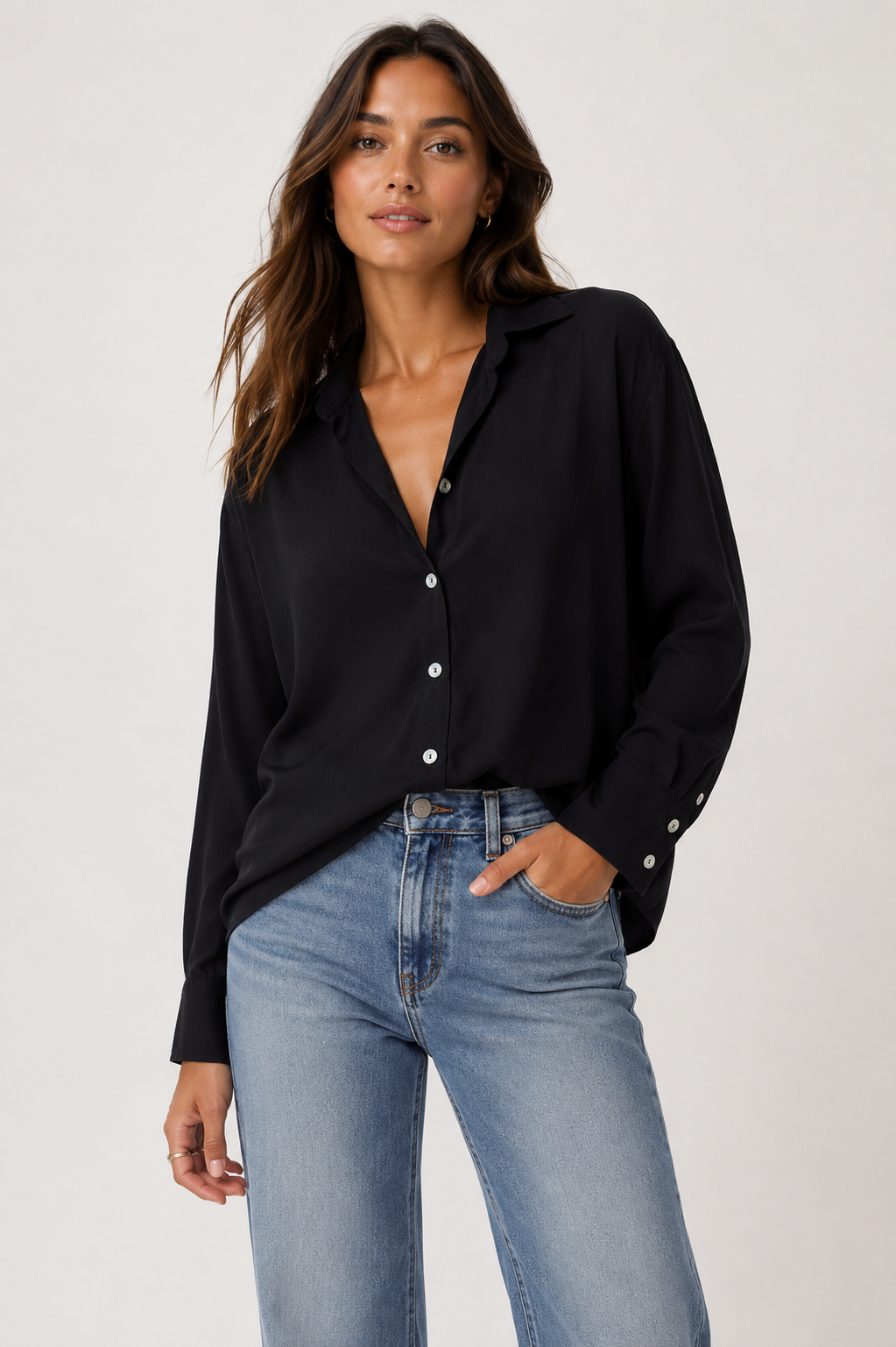 Belize Satin Button Down Shirt