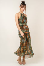 Load image into Gallery viewer, Ruched Metallic Holiday Maxi