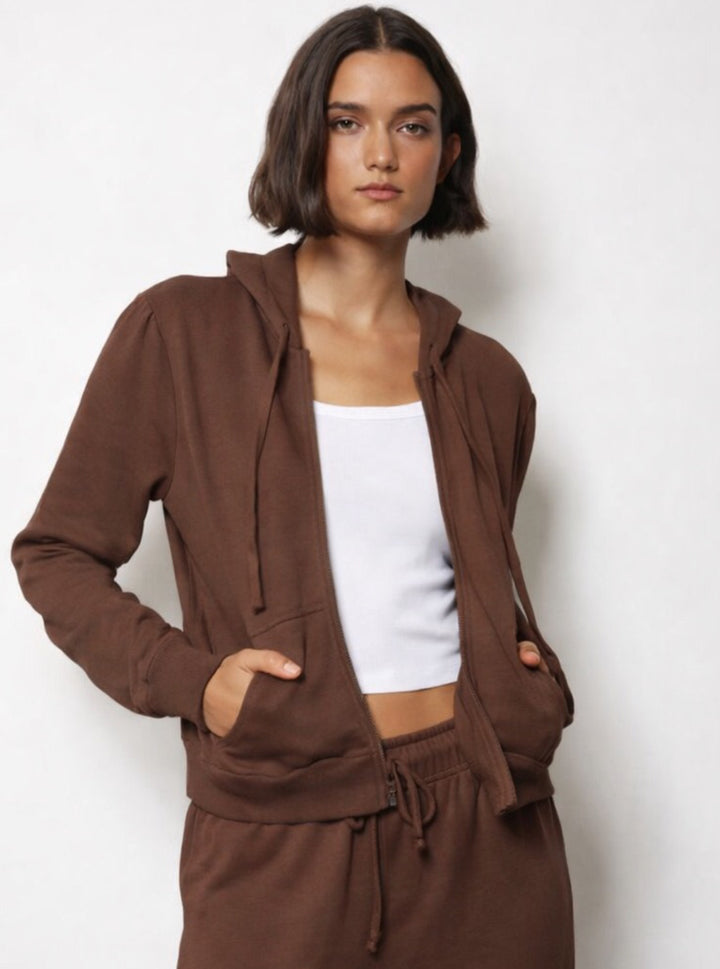 Puff Sleeve Zip Hoodie