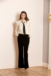 Jasmine Silk Blouse with Detachable Neck Tie