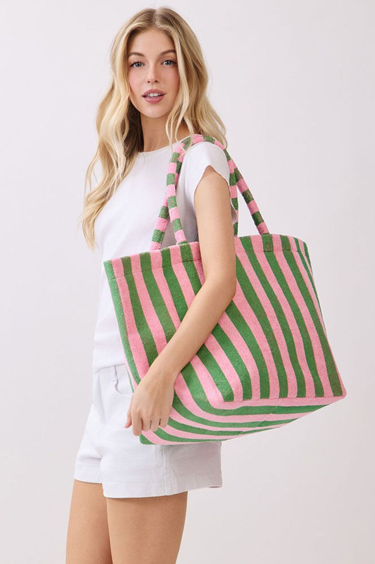 Striped Terry Tote Bag