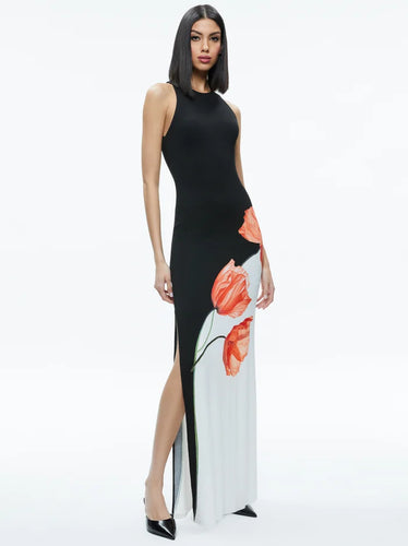 Pania Racer Neck Maxi Dress