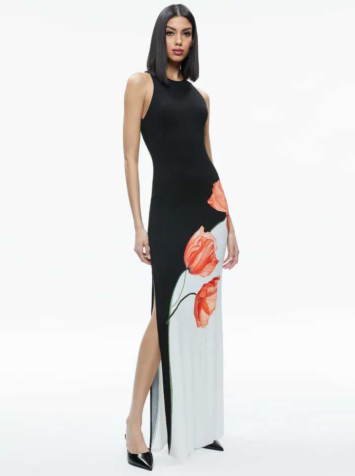 Pania Racer Neck Maxi Dress