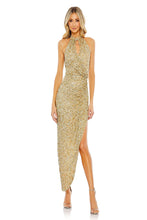 Load image into Gallery viewer, Gold Sequin Midi Dress