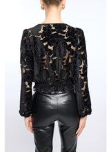Load image into Gallery viewer, Loralie Velvet Lace Wrap Blouse