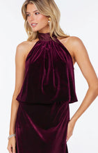 Load image into Gallery viewer, Luxe Velvet Bubble Hem Halter Top