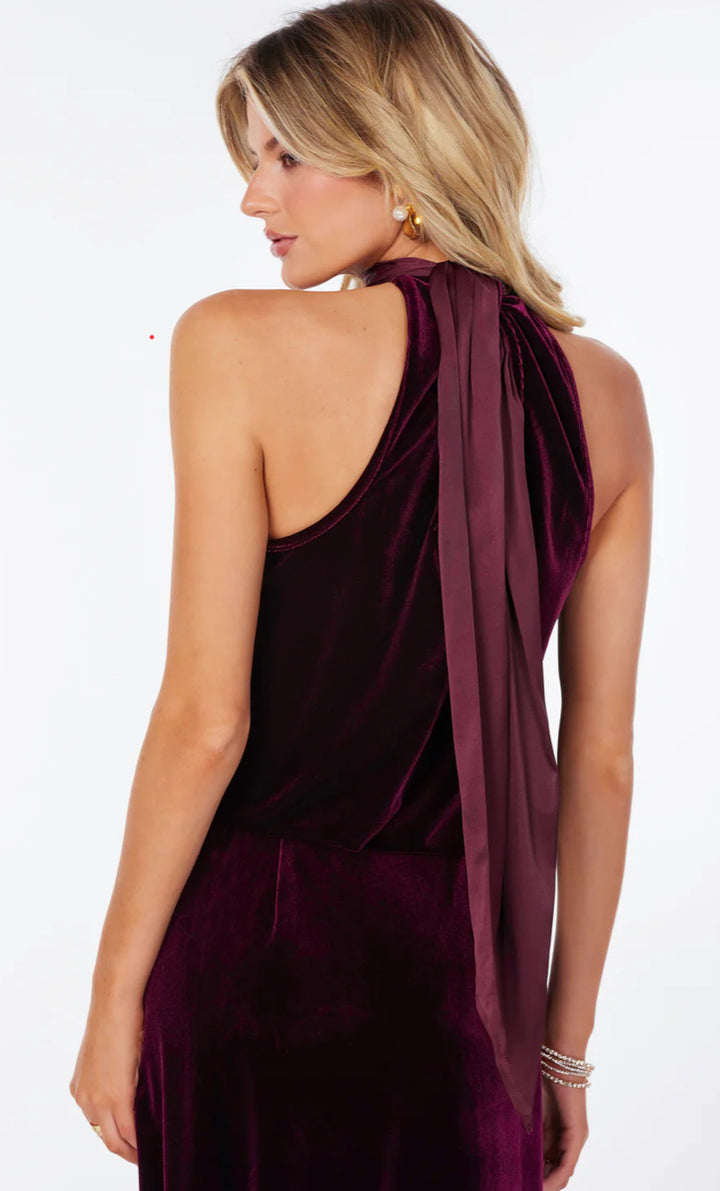 Luxe Velvet Bubble Hem Halter Top