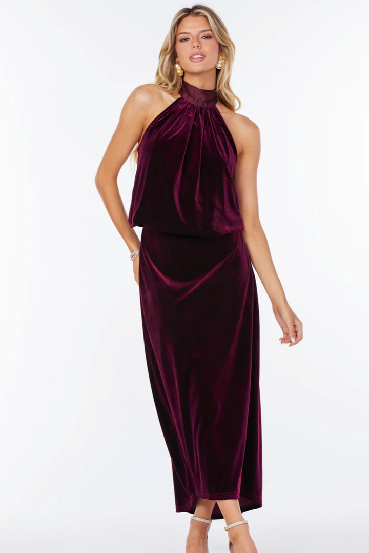 Luxe Velvet Bubble Hem Halter Top
