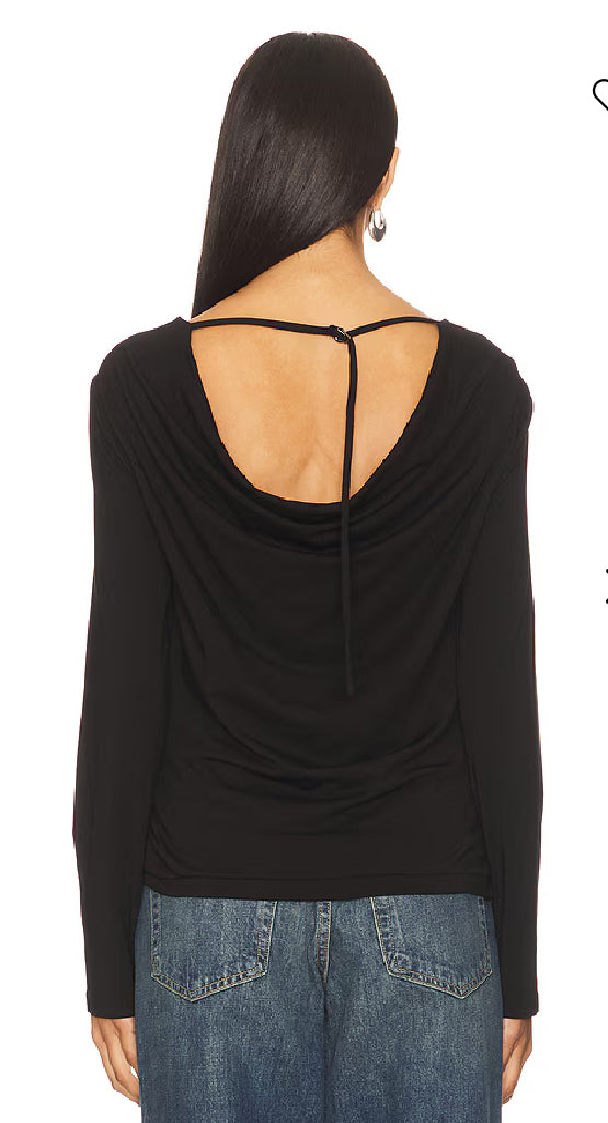 L/S Open Back Cowl Top