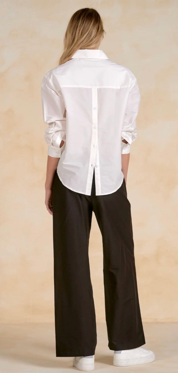 Long Sleeve Open Back Button Down