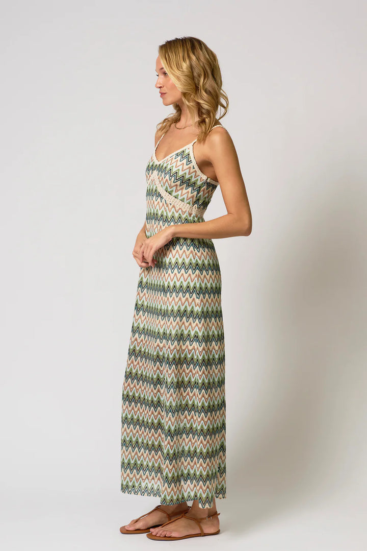 Celine Rainbow Crochet Maxi Dress