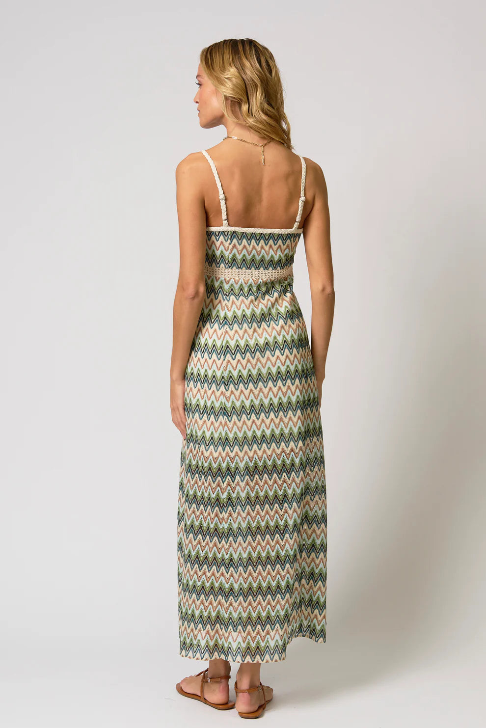 Celine Rainbow Crochet Maxi Dress
