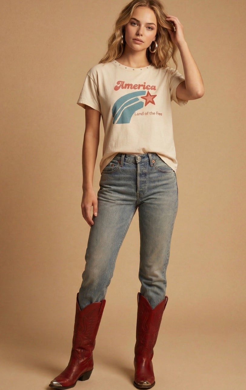 America Land Of The Free Tee