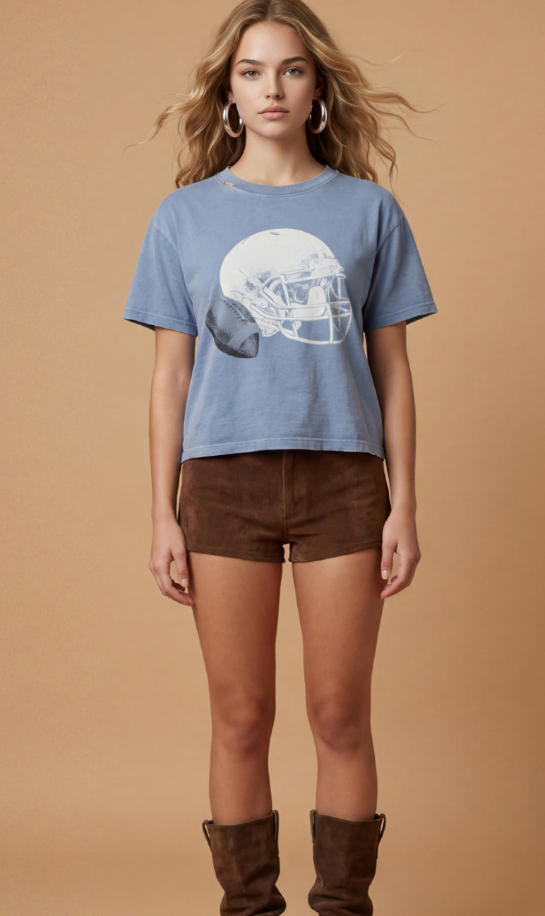Football Helmet Wide Boy Tee