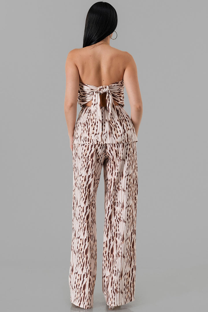 Animal Print Top and Pants Set