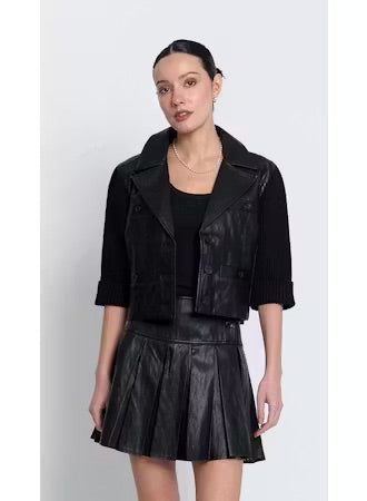 Quinn Cropped Vegan X Sweater Jacket