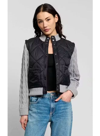 Quilted Sweater Sleeve Puffer