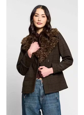 Asher Plaid Peacoat