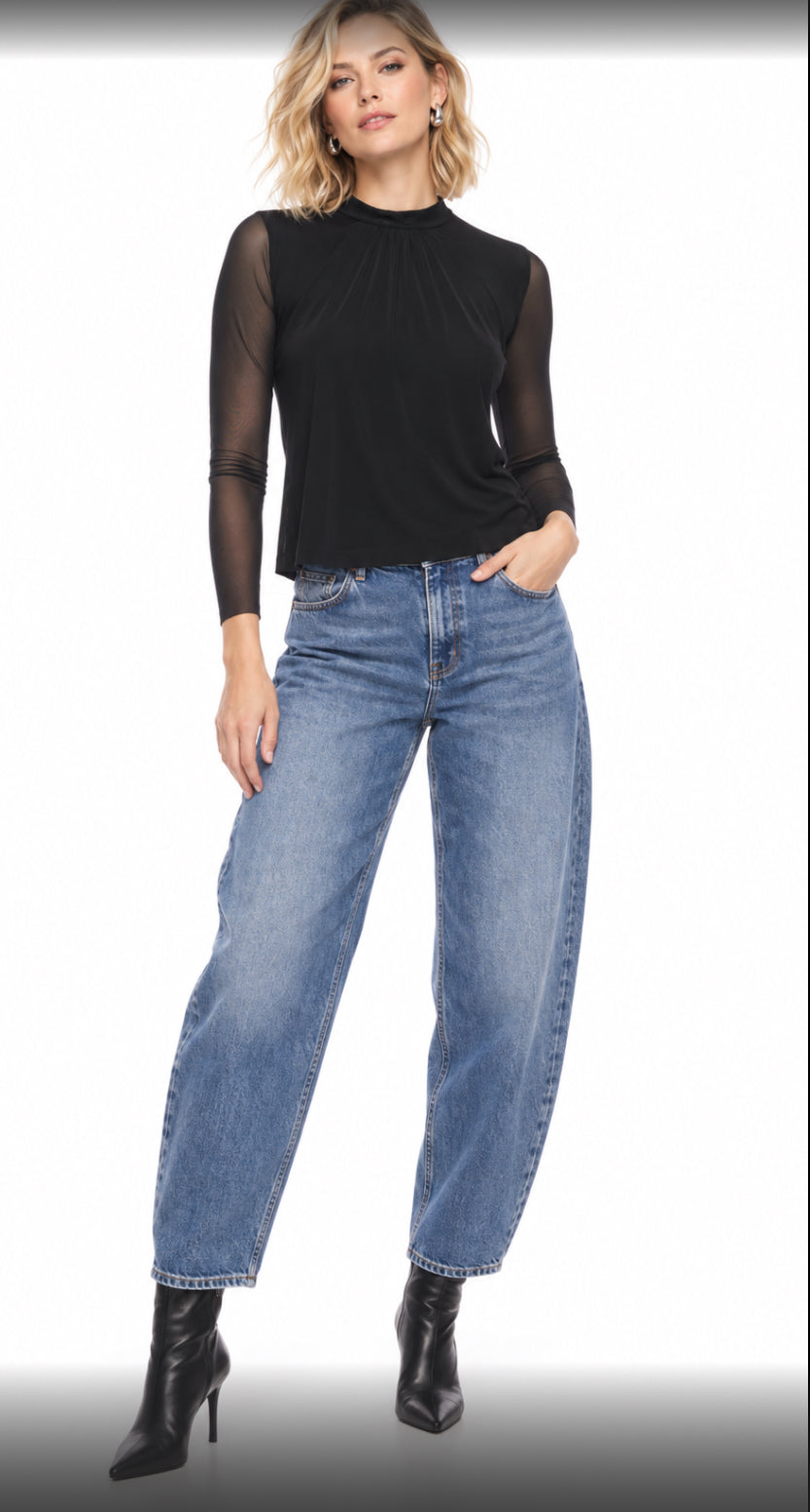 Encore Top in Black Mesh