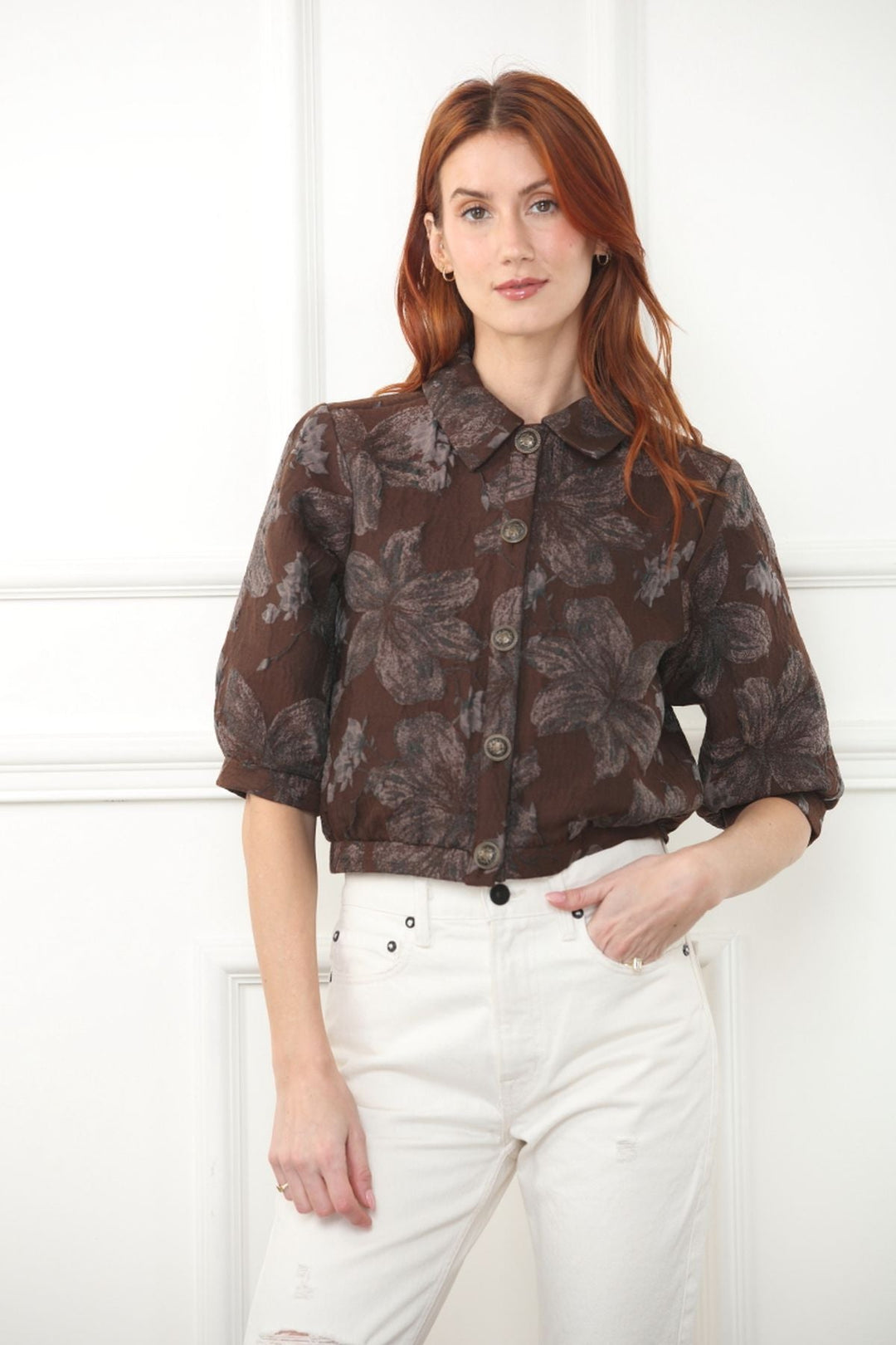 Jacquard Elbow Length Jacket