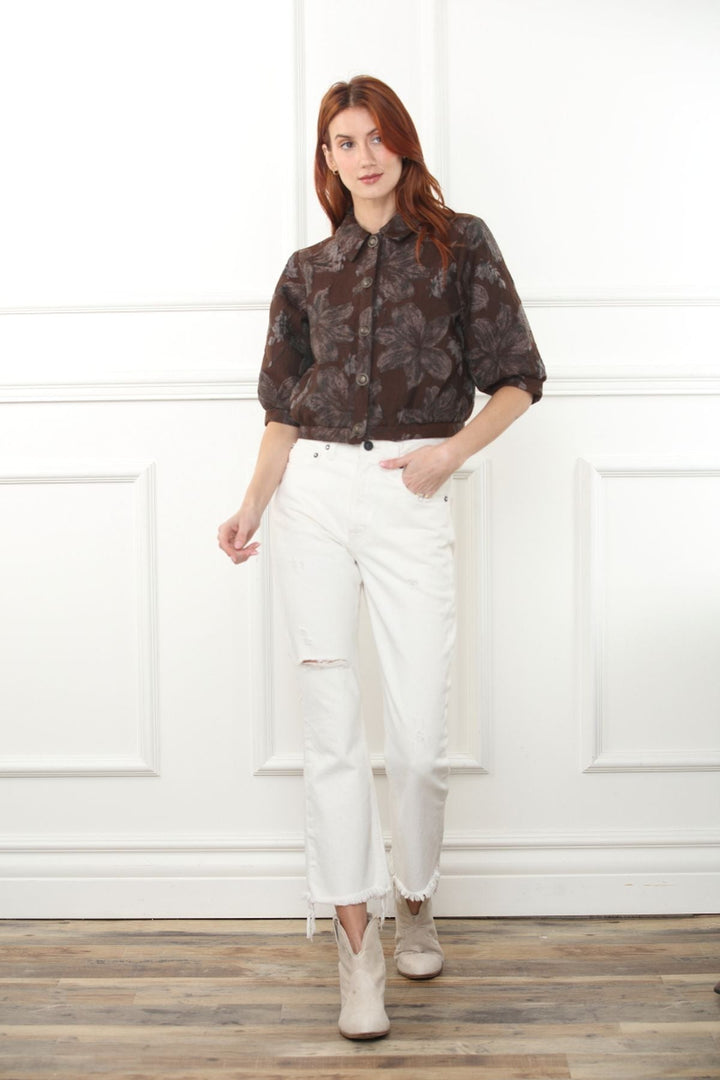 Jacquard Elbow Length Jacket
