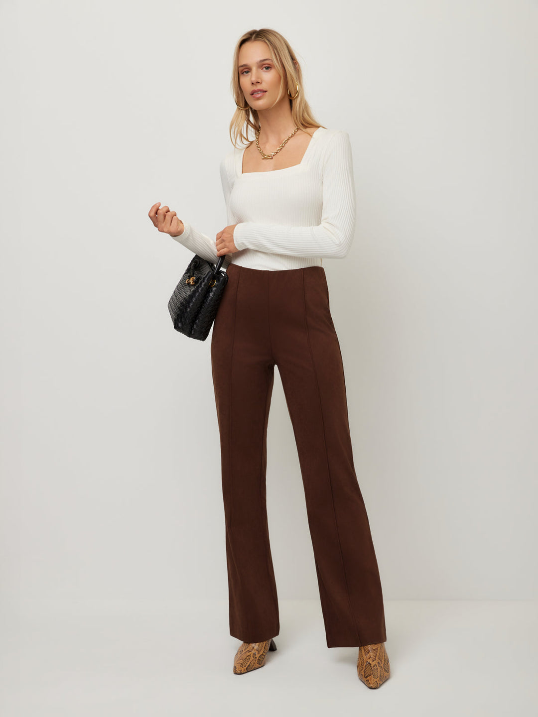 Ellie Faux Suede Bootcut Pant